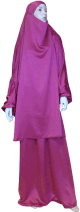 Jilbab deux pieces (Cape + Jupe) - Tissu de qualite superieure - Couleur lilas