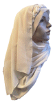 Hijab 1 piece blanc casse avec decoration tressee