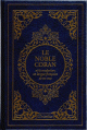 Le Noble Coran et la traduction en langue francaise de ses sens (bilingue arabe-francais avec index) - Simili-cuir Bleu dore