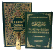 Pack Coran (arabe - francais - phonetique) + Riyad As-Salihin - Les Jardins des Vertueux (bilingue) + Parfum concentre Musc d'Or (Edition de Luxe) - Cadeau Musulman Halal