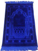 Grand tapis de luxe epais couleur Bleu avec motifs discrets (Mihrab)