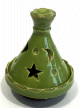 Mini tajine photophore decoratif marocain en poterie de couleur vert clair