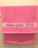 Grande Serviette de toilette rose personnalisable avec prenom/message (50 x 100 cm) - 100% coton