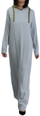 Abaya moderne avec capuche couleur gris clair