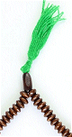 Chapelet (Sebha) a 99 perles en bois traditionnel fait main (20 cm)