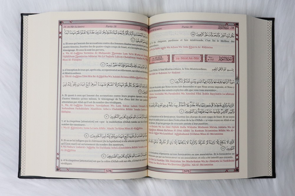 Le Saint Coran - Français - arabe - Transcription (phonétique