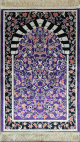 Grand Tapis de priere de luxe anti-derapant de couleur Violet et noir avec motifs (70 x 115 cm)