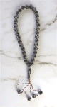 Tasbih-Sebha marron fonce avec parties argentees 33 perles