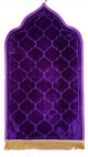 Tapis de priere original en forme de Mihrab avec parties dorees (Sajjada adulte Design Mehrab / Mosquee) - Couleur violet