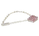 Epingle broche argentee pour Hijab diamants en forme de losange de couleur rose