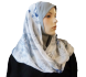 Foulard hijab 1 piece gris avec motifs