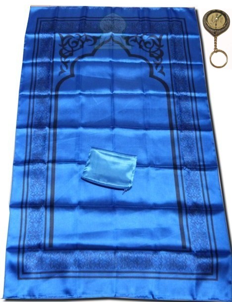 Tapis de prière de poche bleu