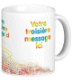 Mug avec 3 messages personnalises (ecriture multicolor)